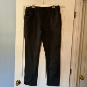 District & Row Men’s Ponte Dress Pants Charcoal Flat Front Stretch 33x32 NWT